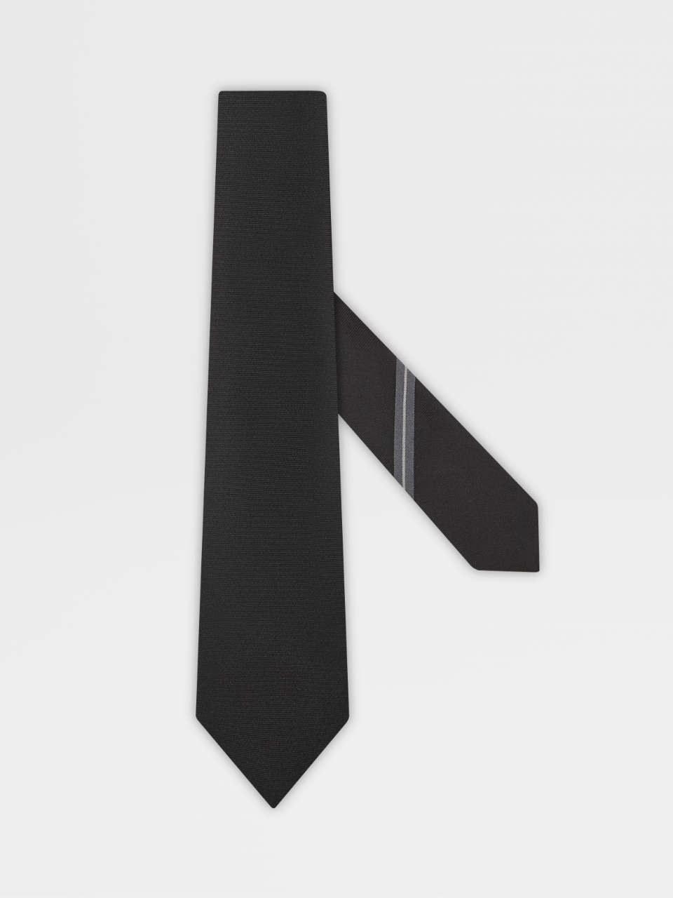 黑色 Z 字复古标识桑蚕丝领带